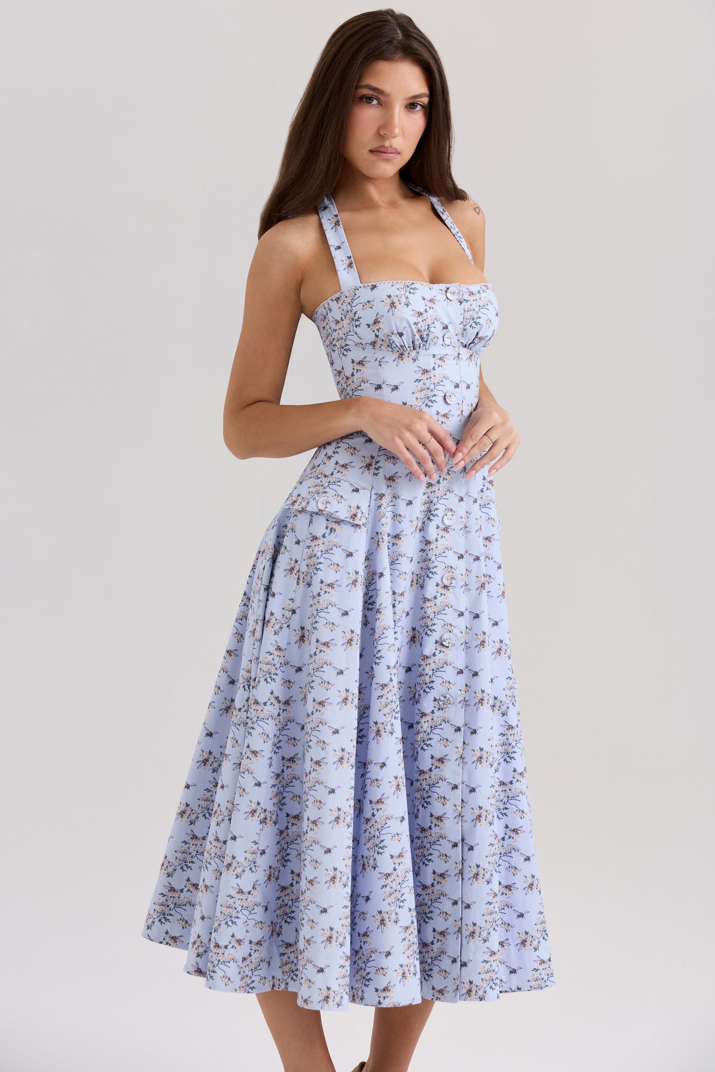 Robe Maë - Bleu fleuri