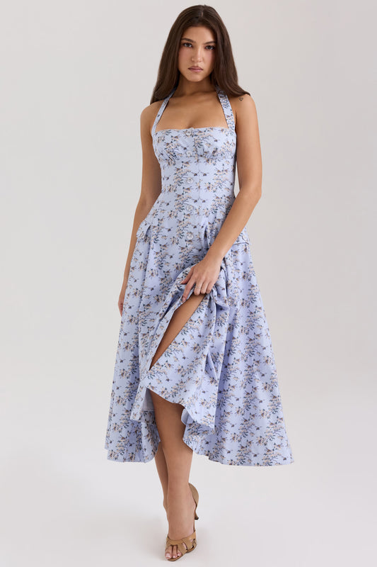 Robe Maë - Bleu fleuri